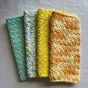 Set of 4 handmade NWT cotton crochet dishcloth
